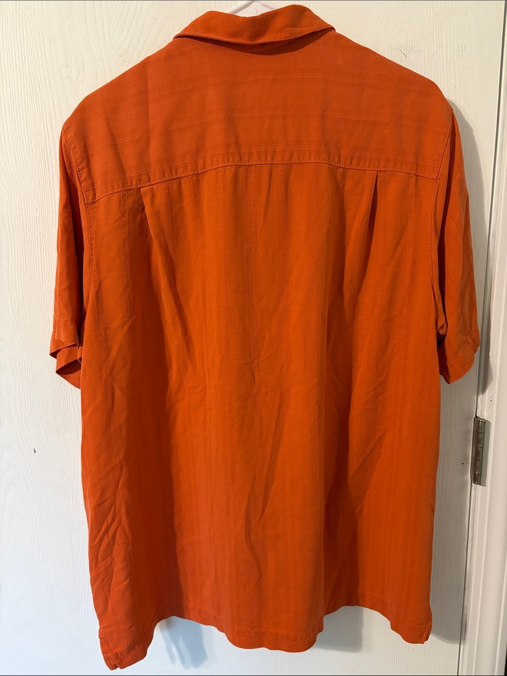 Paradise Collection 100% Silk Men's Orange Short Sleeve Button-Up Size Medium - Picture 6 of 6